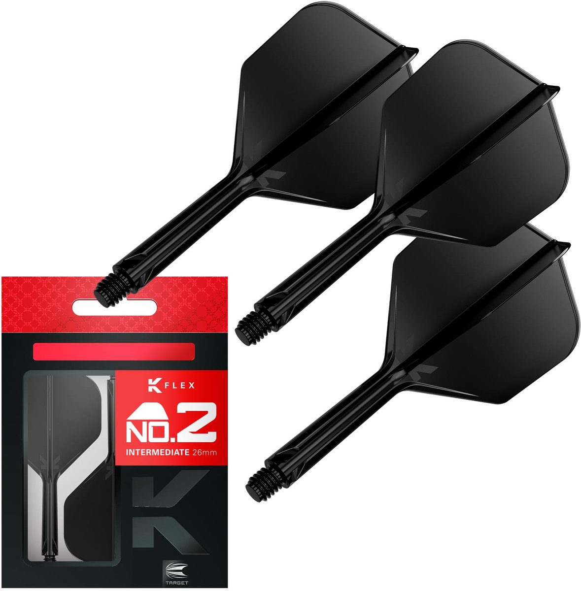 Target K-Flex Black NO2 - Dart Flights - Intermediate