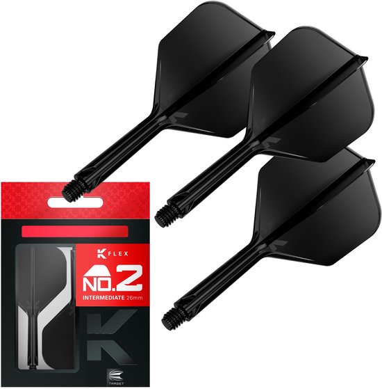 Target K-Flex Black NO2 - Dart Flights - Intermediate van Target — afbeelding 2