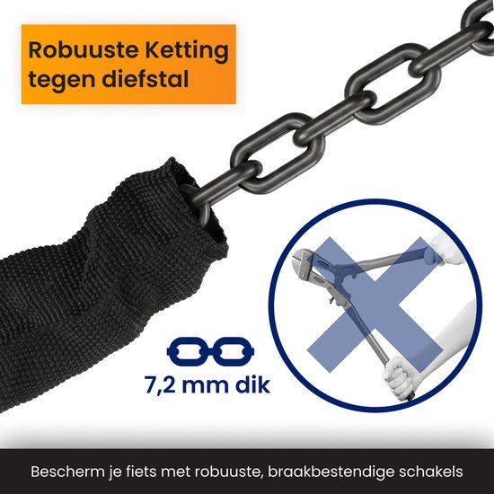 R2B Fietsslot met cijferslot - 110 cm - Kettingslot fiets - Fietssloten electrische fietsen - Fietsslot ketting - Bike Lock - Ketting Slot - Fiets Accessoires — afbeelding 4