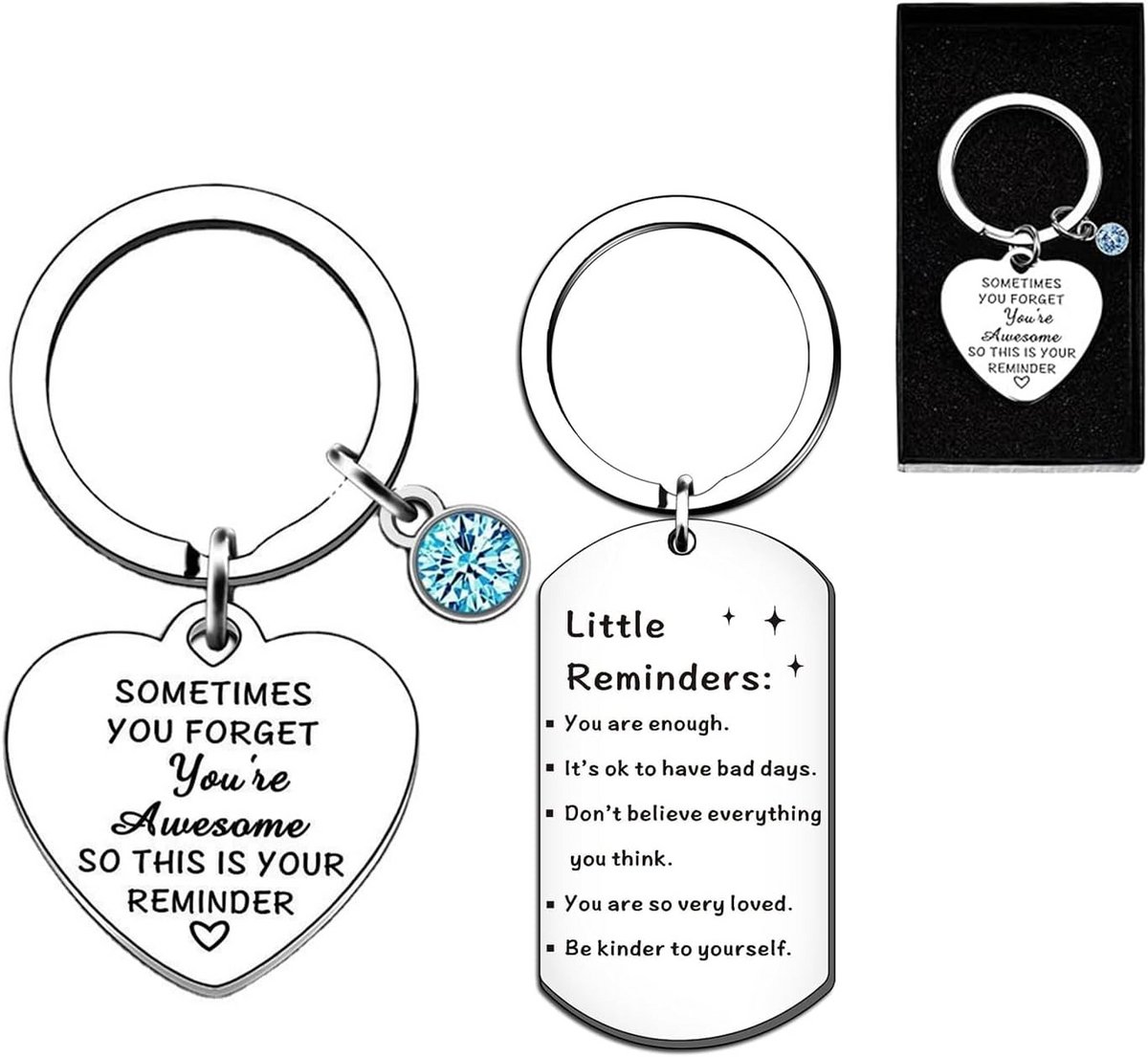 2-delige Sleutelhanger Cadeauset voor Familie en Vrienden - Inspirerend en Aanmoedigend