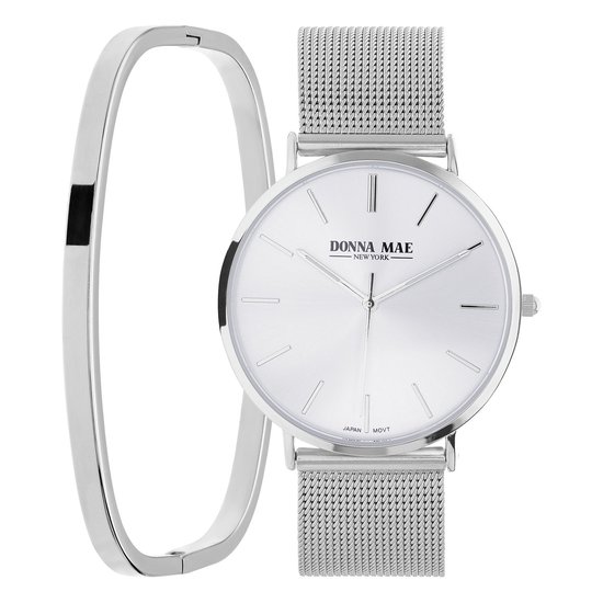 Lucardi Dames Donna Mae dames horloge set - Horloge - Staal - Goudkleurig - 40.50 mm