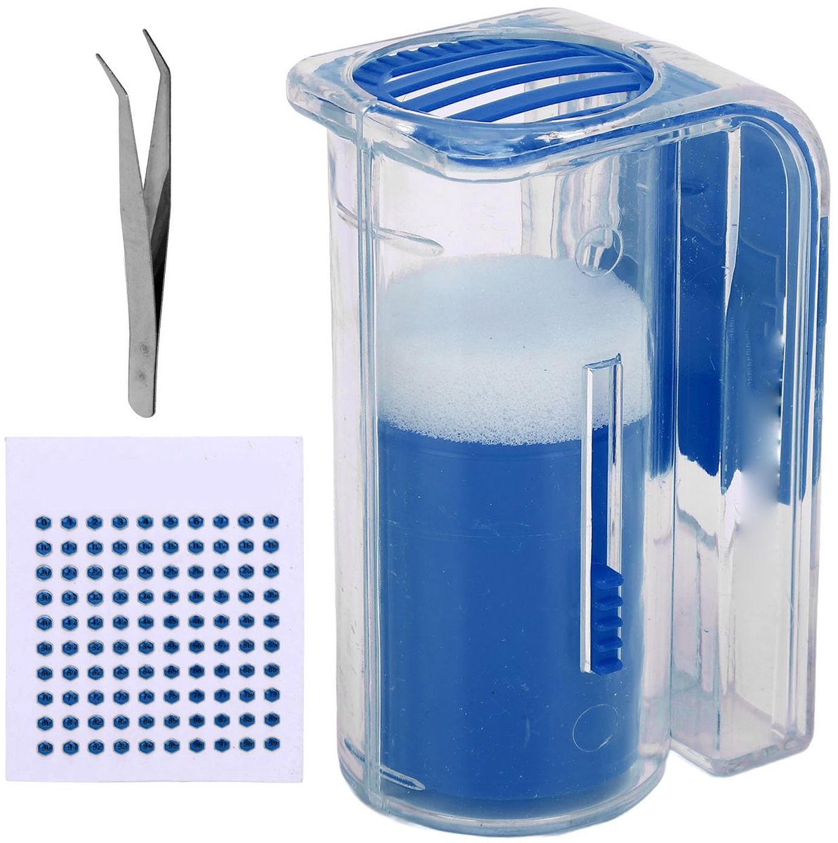 Queen Bee Markering Kit met Nummersticker, Pincet voor Imker Precieze Markering, Beveiligde Bevestiging, Handig en Praktisch (BLAUW)