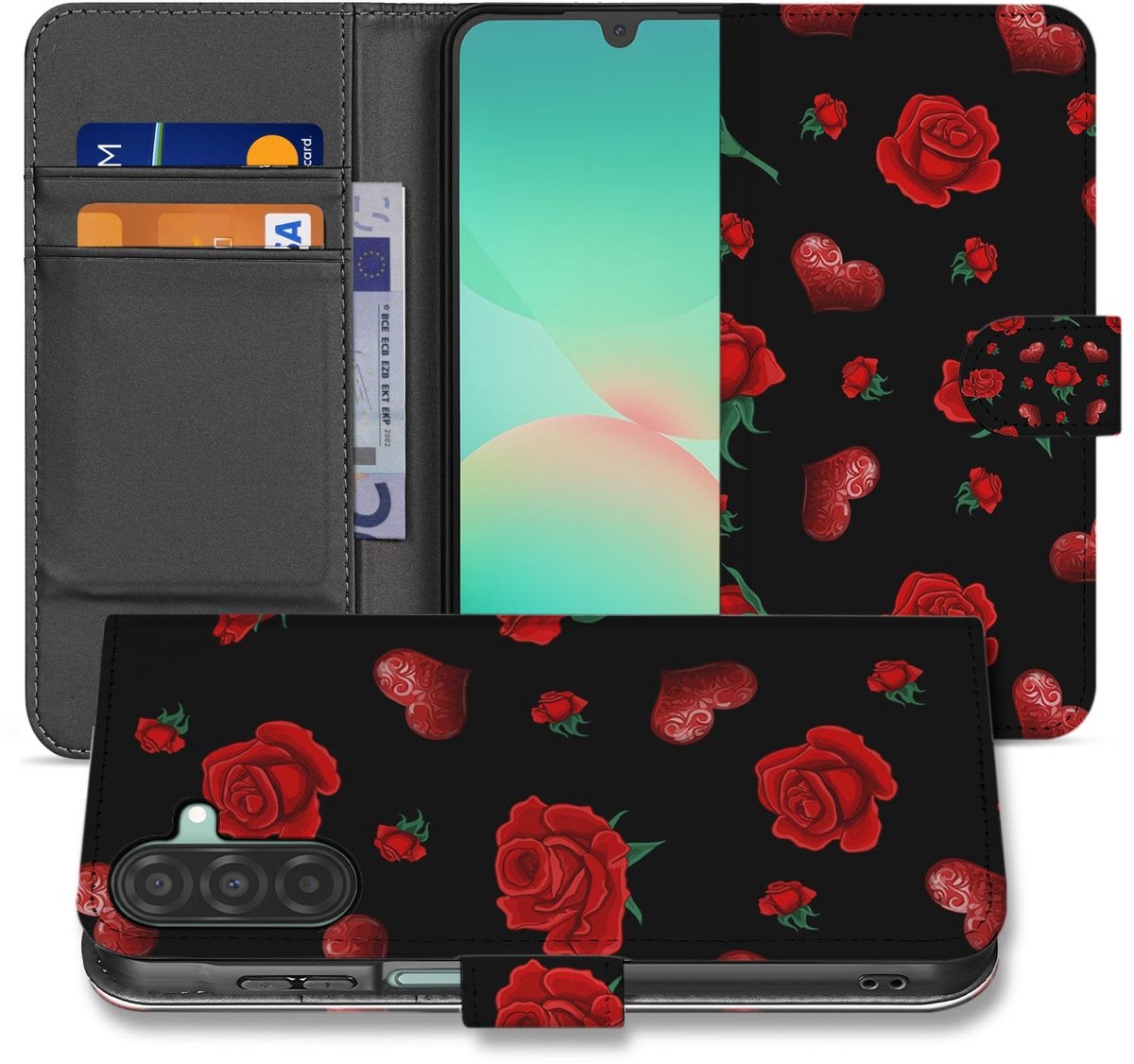 Samsung Galaxy A17 Bookcase Hoesje Valentine Met Pasvakjes