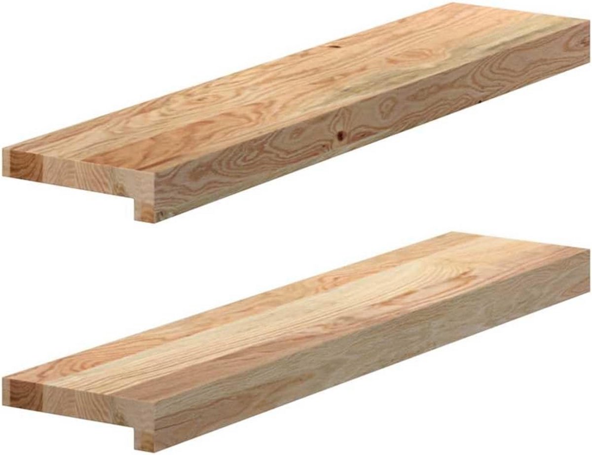 Massief Eiken Houten Vensterbanken (2 stuks) - 70x15x2 cm - Onbehandeld