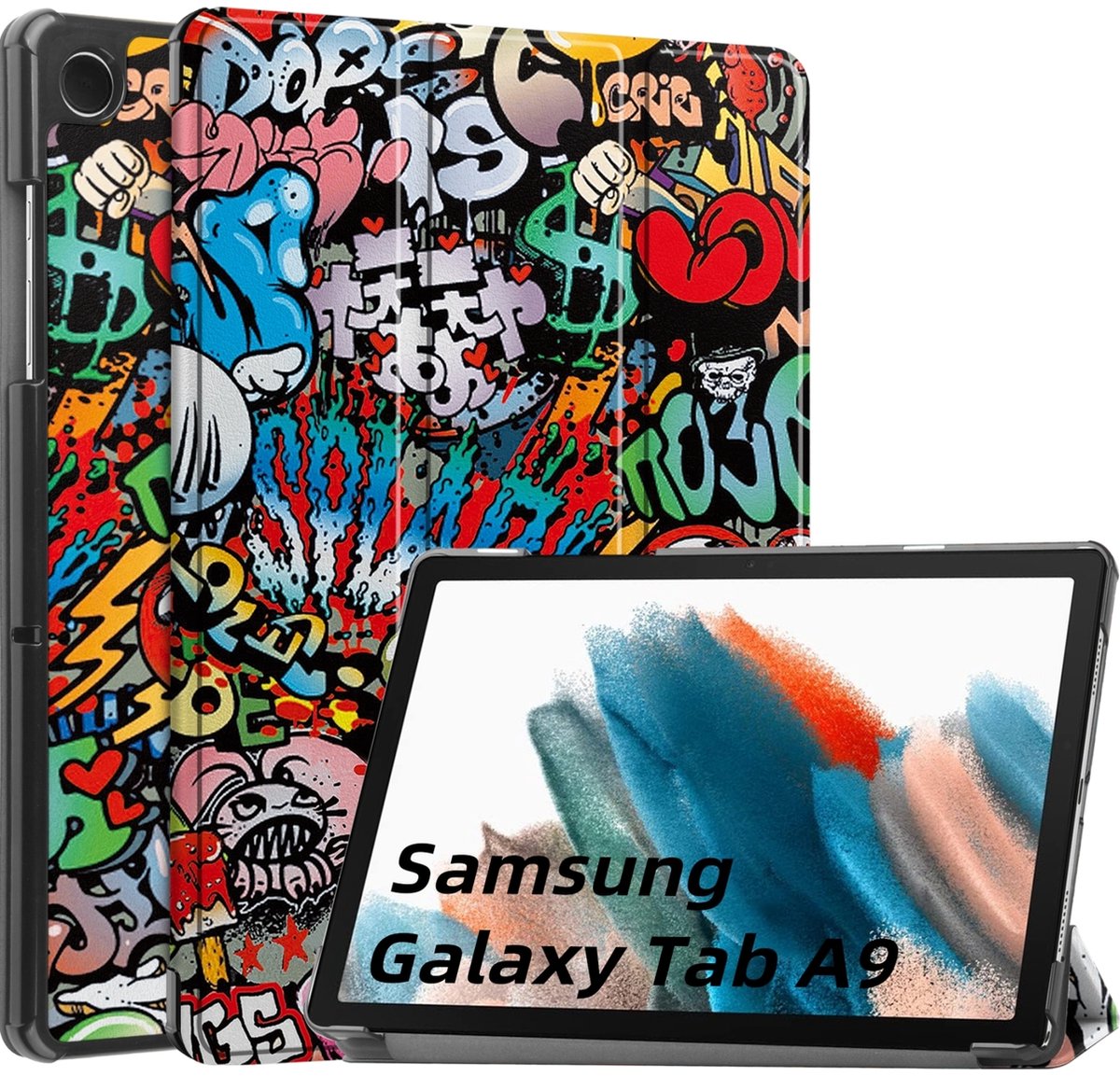 Mobigear Tablethoes geschikt voor Samsung Galaxy Tab A11 Hoes | Mobigear Tri-Fold Bookcase