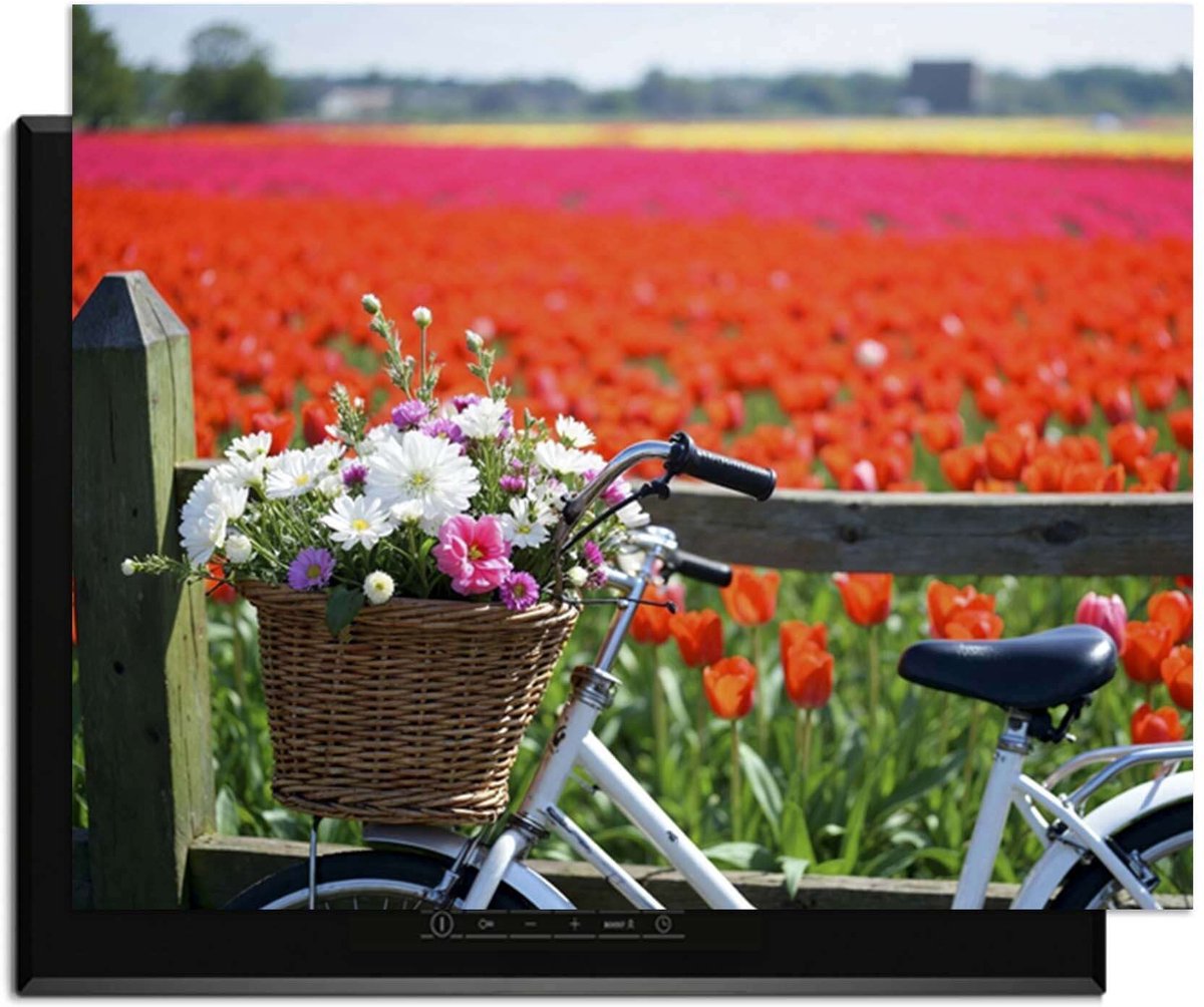 KitchenArt - Spring Ride - Inductie Beschermer - 77x52 cm - Kookplaat Beschermer - Luxe Afdekplaat Inductieplaat - Anti-slip & Oprolbaar - Beschermmat Inductiekookplaat