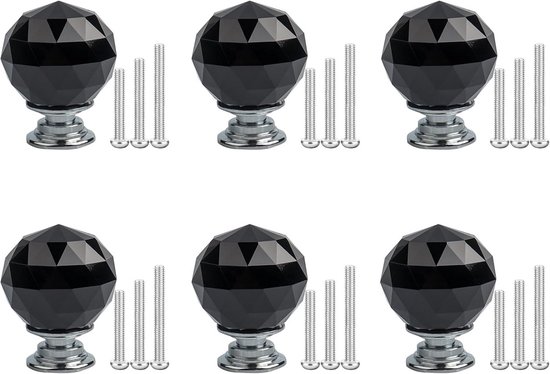 Knop Rond Kristal 30 mm chroom - Online Deurbeslagshop