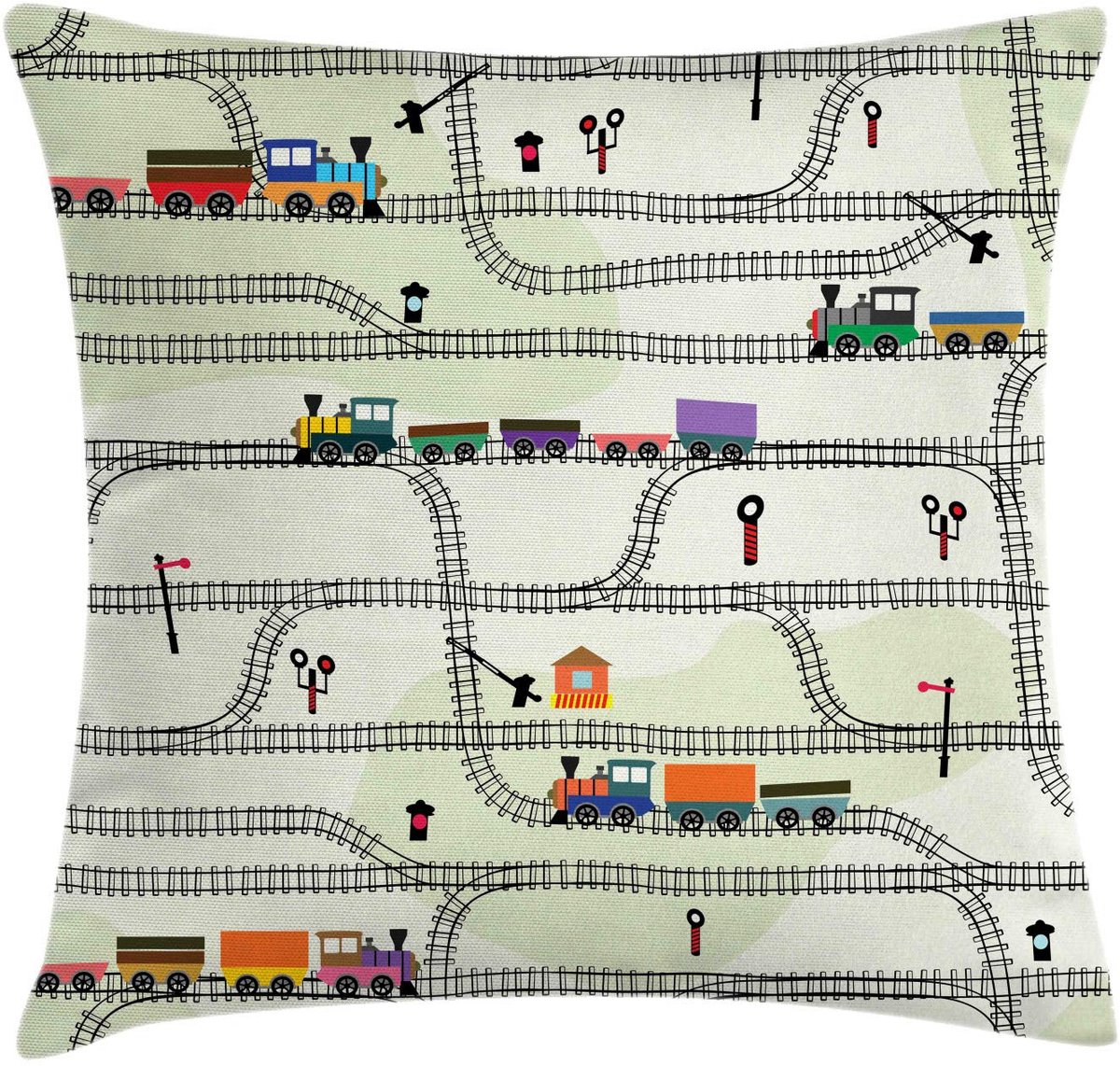 ABAKUHAUS Trein-kussenhoes – 60x60 cm – aan beide zijden bedrukt – paars Lila