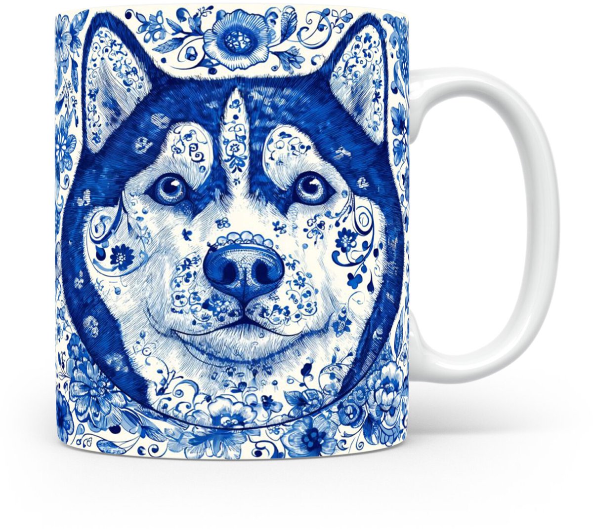 Mok Husky Beker voor koffie of tas voor thee, cadeau voor dierenliefhebbers, moeder, vader, collega, vriend, vriendin, kantoor, opa, oma, hond, kerst, sinterklaas, verjaardag