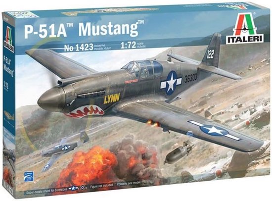 Italeri – P-51A Mustang 1:72 – Kit Modèle Plastique à Monter – 6 Versions USAF/RAF – Licence Boeing – Italie