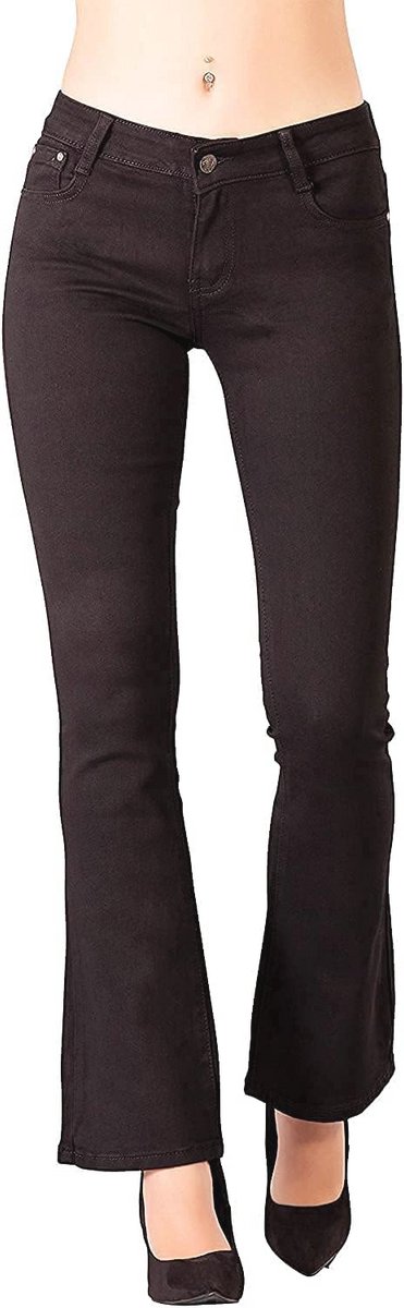 Dames Uitlopende Denim Jeans in Jaren 70-Stijl | Rekbare Bootcut Bell Bottom Flares Broek Met Lage Taille