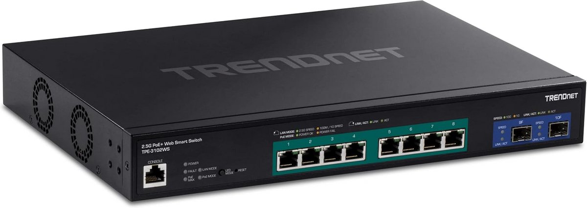 10-PoE+ Schakelaar 2.5G met 10G SFP+ Slots
