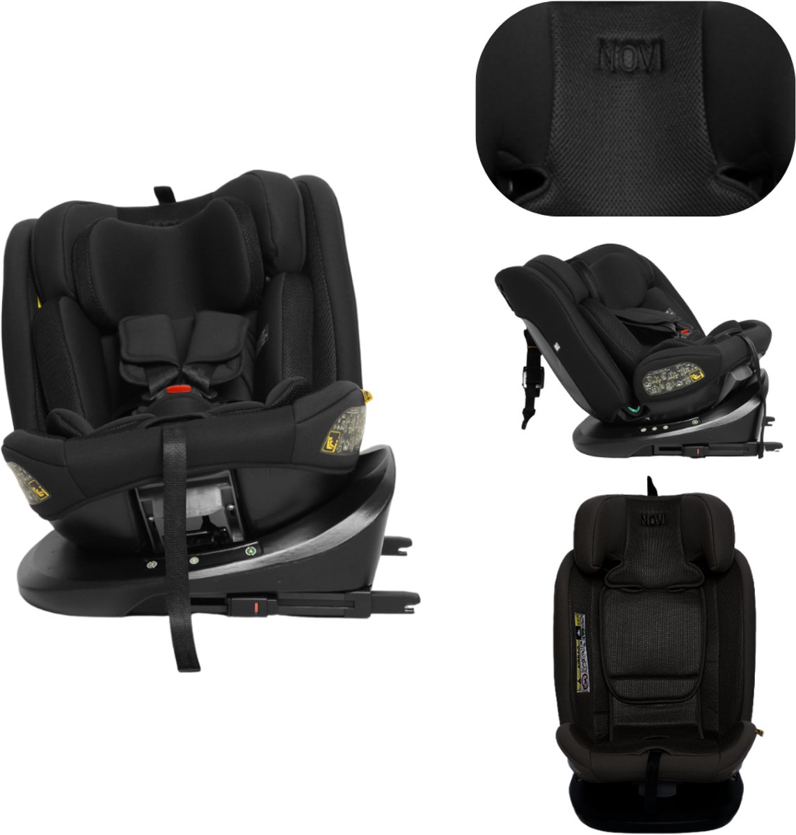 Novi Baby® Goliath Go I-size Autostoel - Groep 0-1-2-3 - Isofix - Draaibaair - Zwart