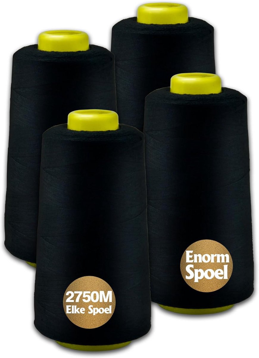 Polyester Naaigaren Set van 4 Spoelen 100% Kleurvast voor Quilten en Naaien