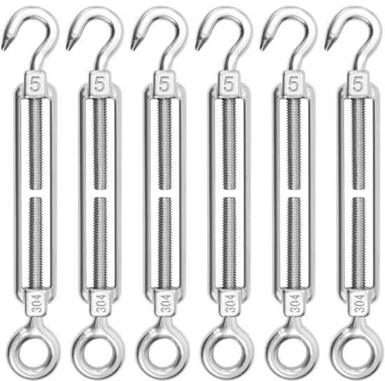 12 Stuks M5 D-ring Klemmen – Roestvrij Staal 304 – Voor Kabel, Touw Of Ketting – Max Belasting 160 Kg