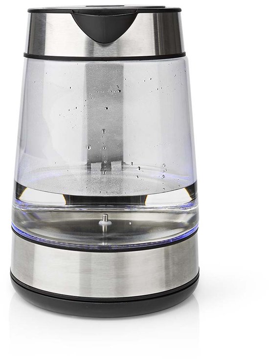 Nedis KAWK320EGS bouilloire 1,7 L 2200 W Acier inoxydable, Transparent