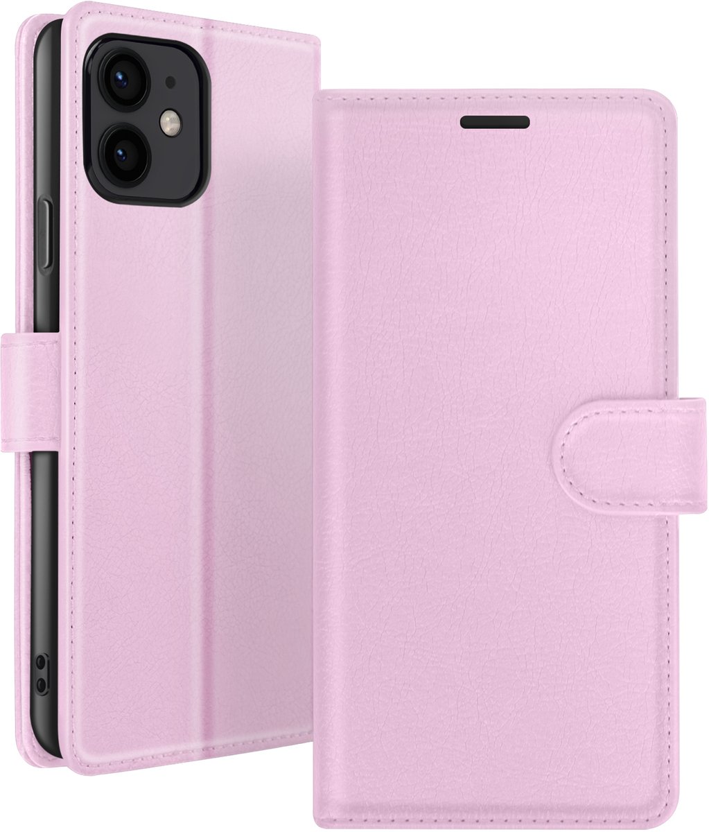 Zanae, Hoesje geschikt voor iPhone 12 mini - Wallet Case & Magneetsluiting, Roze