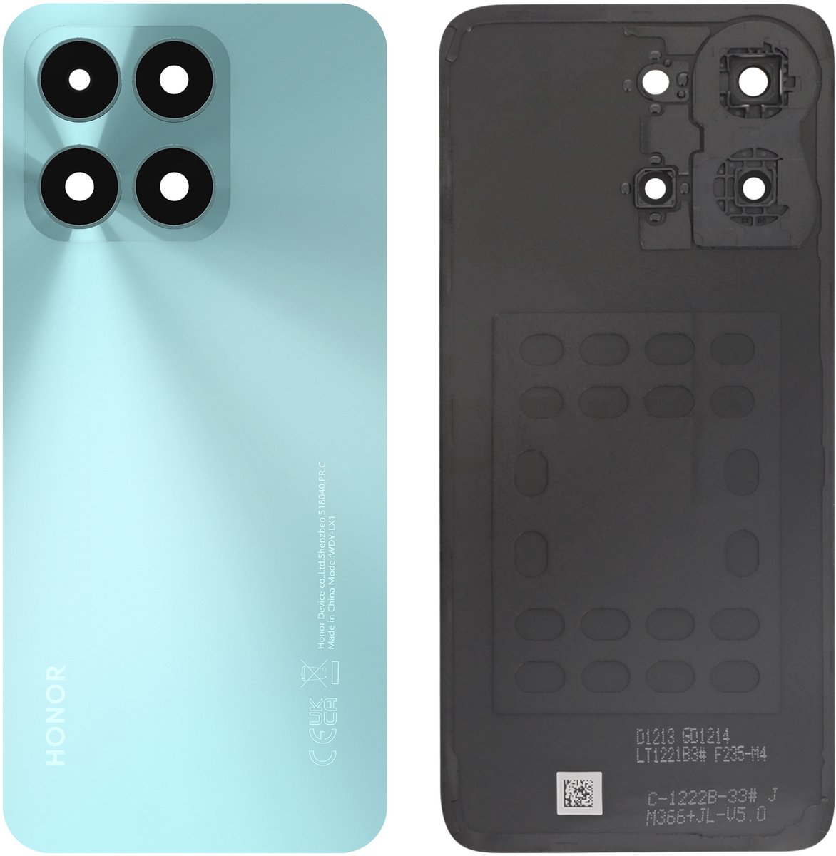 Honor, Originele batterijklep voor Honor X6a met voorgemonteerde lijm, Turquoise