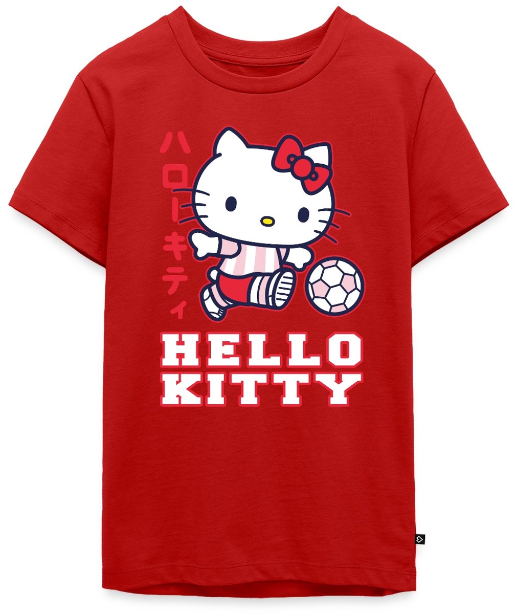 Hello Kitty Speelt Voetbal Premium T-Shirt Tiener