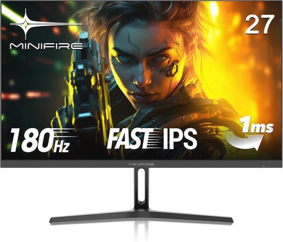 27 Inch Gaming Monitor, 180Hz, 1ms, Adaptive Sync, IPS, 2xHDMI 2.0/1xDP ...