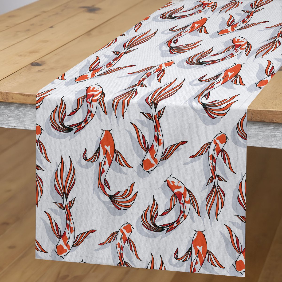 ABAKUHAUS Tafelloper – Koi-karper, 40x180 cm, zinoberrood/antraciet