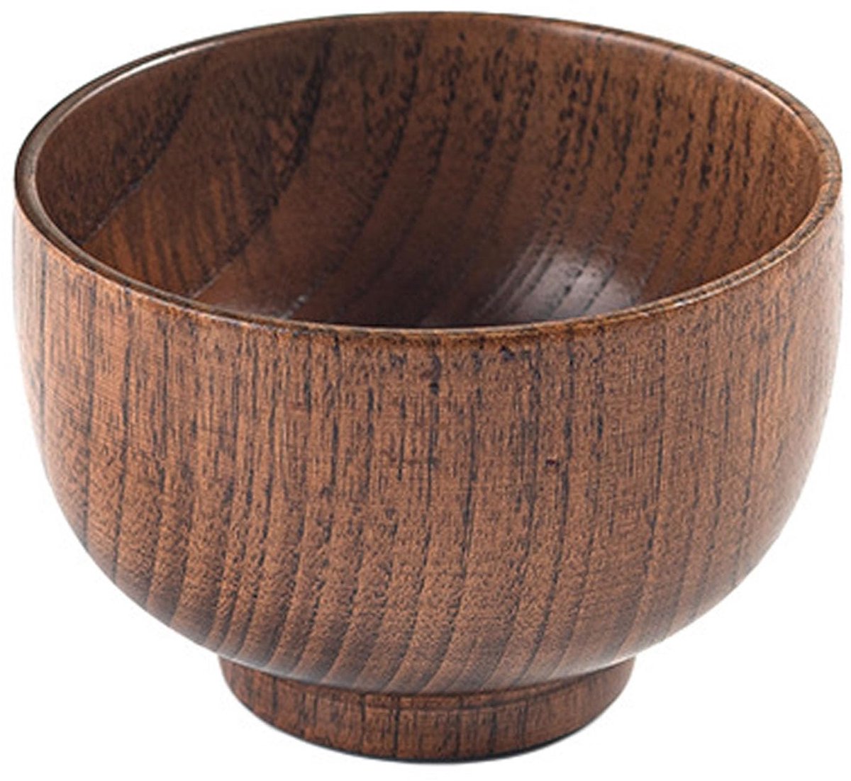 Zure Jujube Houten Kom. Soeprijstkom in Japanse Stijl voor Kinderen. Volwassenen met Oude Lakafwerking. Isolatieprestaties. Houten Servies (L (21.5x14x10cm/8.5x5.5x3.9in))