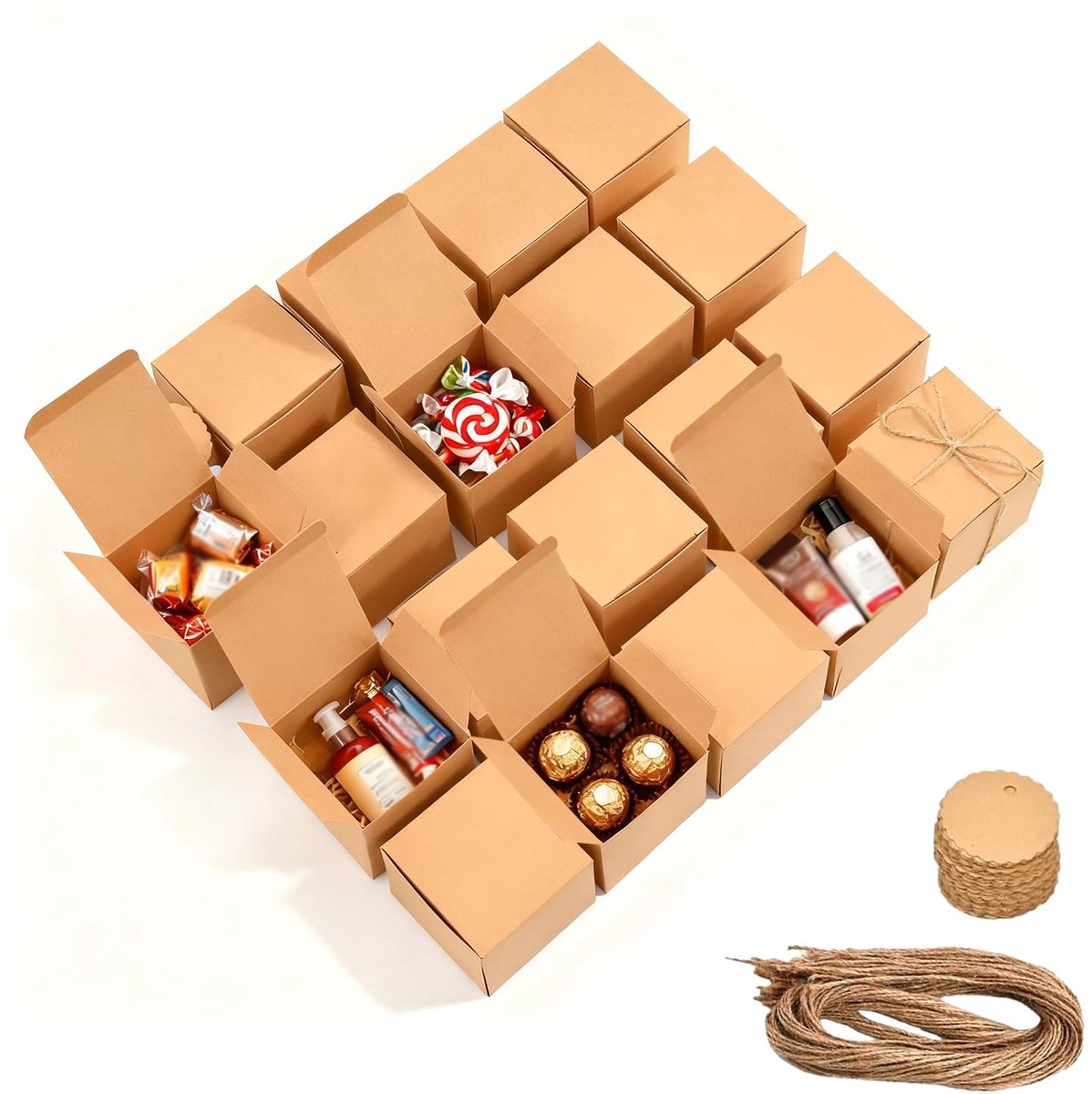 IMPERATORIS® 50 stuks Geschenk Doosjes met Deksel 5 x 5 x 5 cm - DIY Giftset/Geschenkdoos/Cadeau Doos - Papier