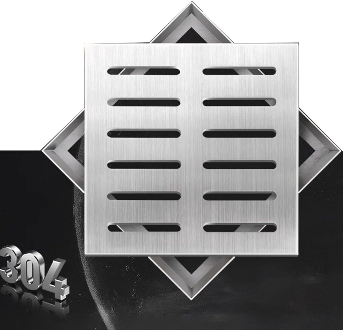 Zware Roestvrijstalen Afvoerrooster voor Buiten - 304 Vierkante Drainage Cover (30 x 30 x 2 cm)