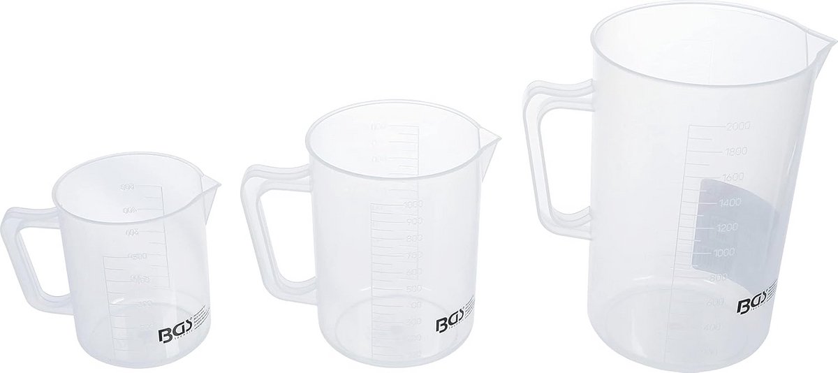 3-delige Maatbekerset voor Levensmiddelen - 500ml, 1000ml en 2000ml