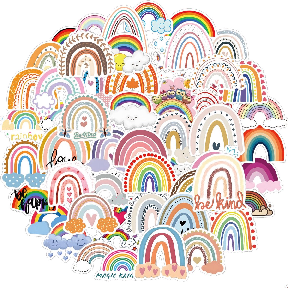IMPERATORIS® Stickers Kinderen voor Jongens en Meisjes en Computer, Laptop, Telefoon, Kalenders - 60 regenboogstickers
