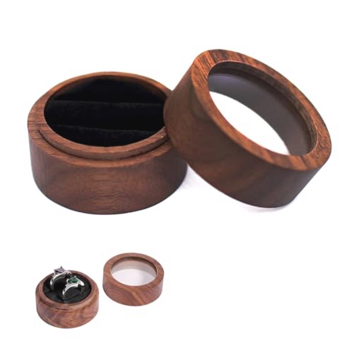 Houten trouwringdoos voor verloving en bruiloft - Elegante handgemaakte ringbox