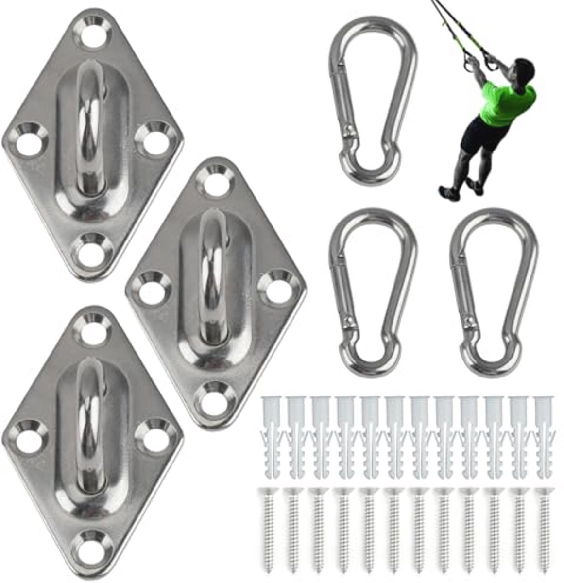 Wandmontage Workout-ankers voor Fitnessbands en Trainingsapparatuur - Set van 3