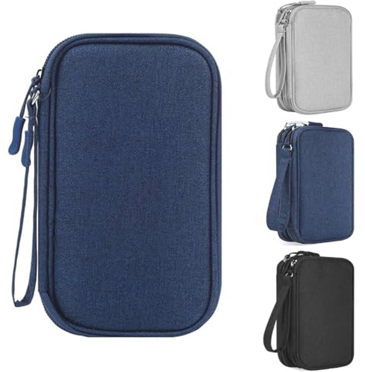Kabel organizer voor laadkabels en accessoires - Multifunctionele reistas in blauw