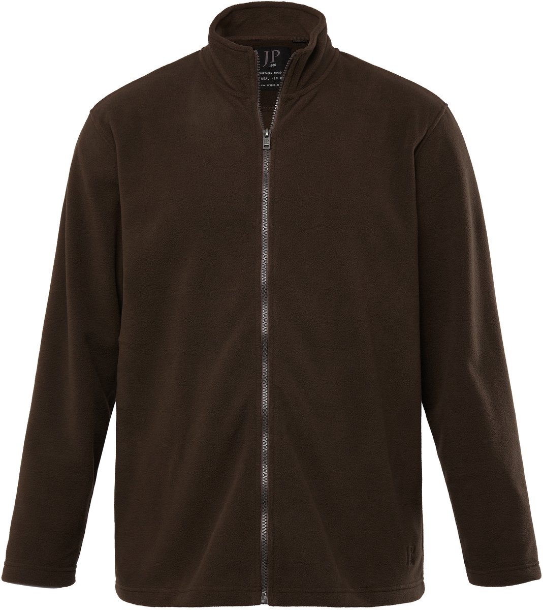 JP 1880 - Heren - Fleece jas outdoor opstaande kraag ritszakken - Hazelnoot - Maat XXL