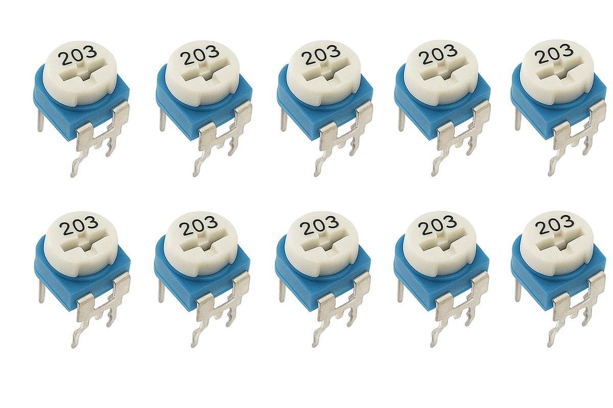 Weerstand regelbaar 20K Ohm RM-065 Trimpot Trimmer Potentiometer 10-stuks RM065-203