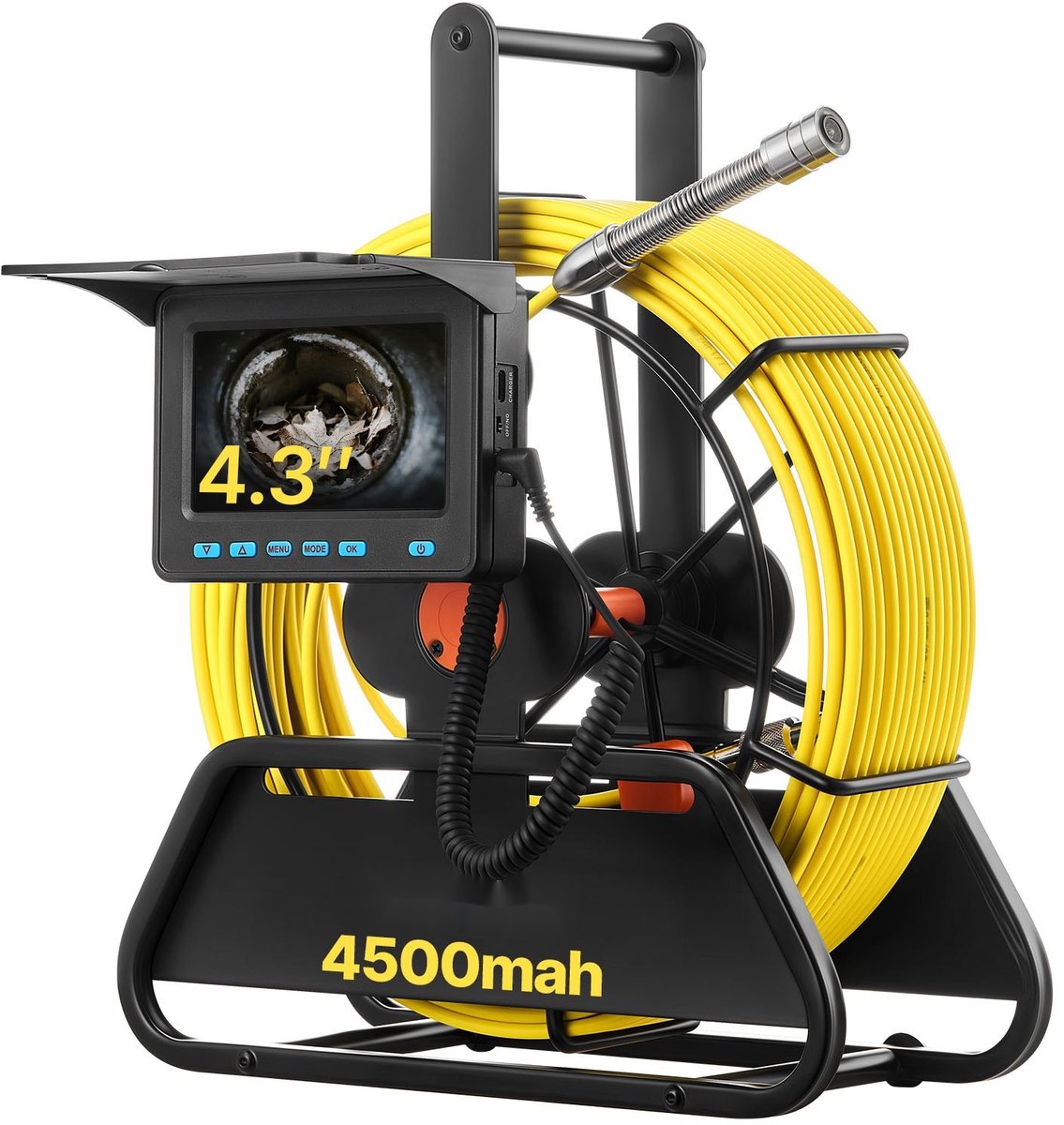 Rioolinspectiecamera - Pijpcamera - 30 m Kabel - 720x480 Resolutie - IP68 Waterdicht - 6 Verstelbare LED's - 4500 mAh Accu - 16 GB Geheugenkaart