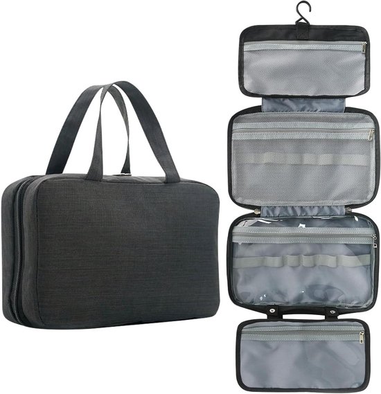 IGNPION Vrouw Grote Reizen Toilettas Waterdichte Waszak Make up Organizer Tas Cosmetische Tas Zwemmen Gym Bag, Beige, Toilettassen voor reizen