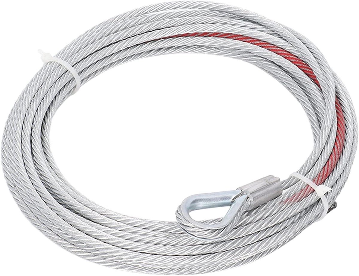 Lier met een capaciteit van 4500LBS - Stalen kabel met een diameter van 5.5 mm - 10 meter lang - Universeel toepasbaar - RVS touw - Towing accessoire.