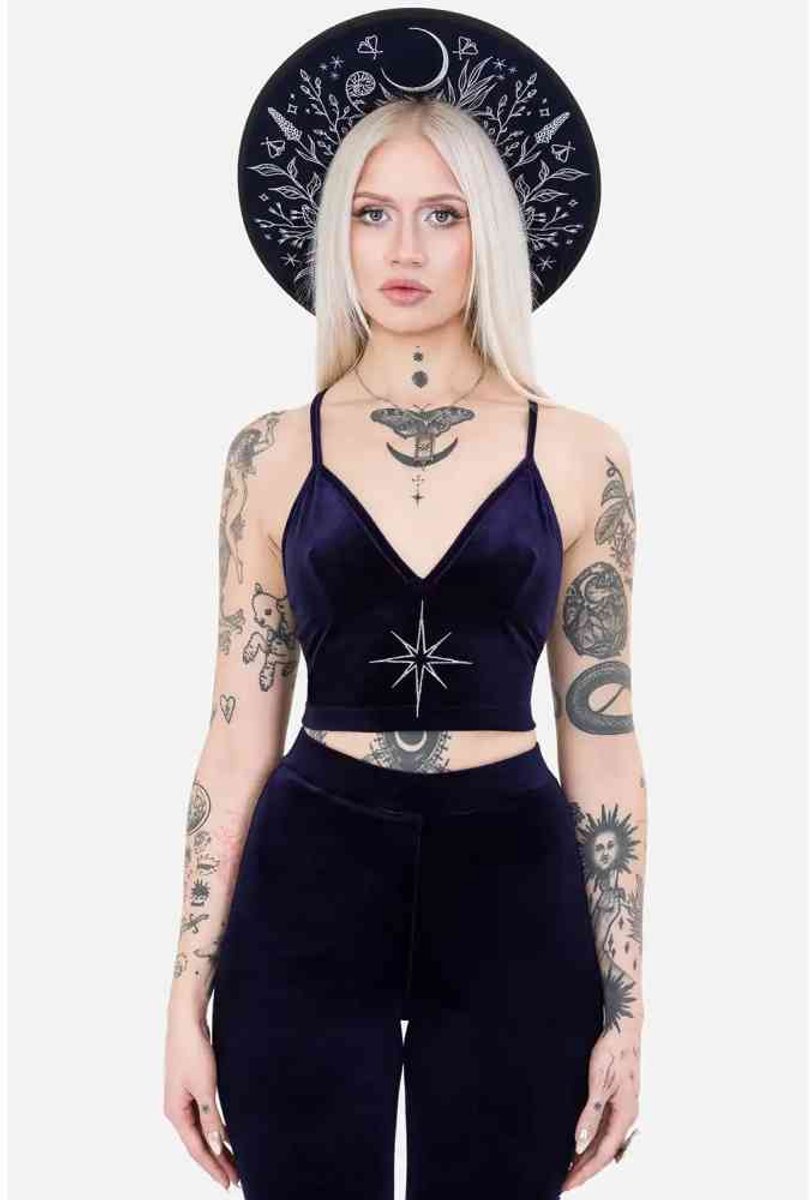 Restyle - STARLIGHT Crop top - M - Donkerblauw