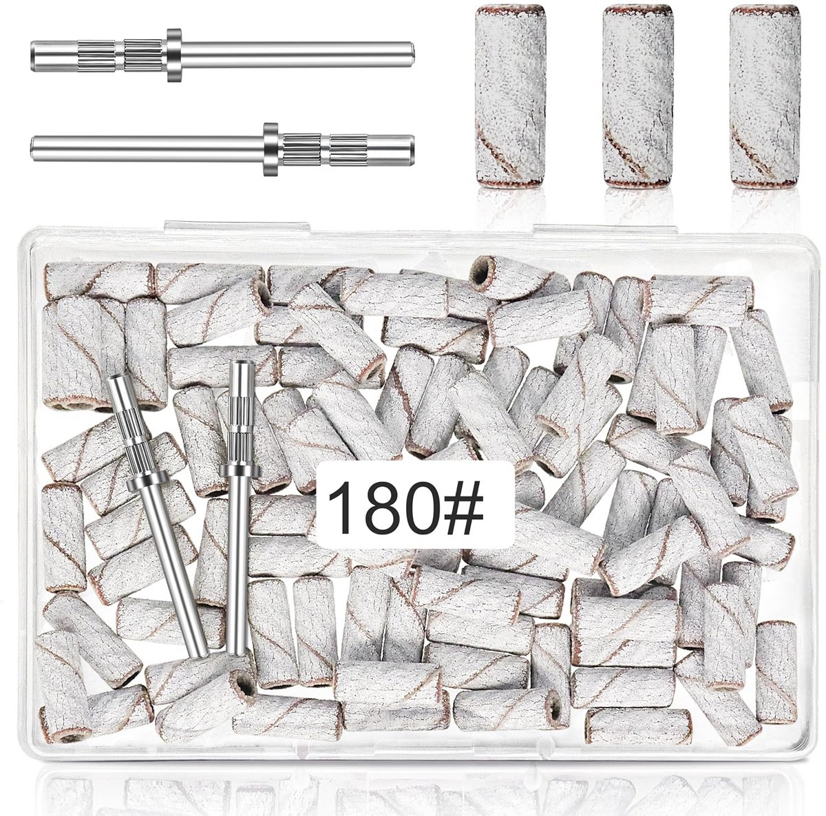 100 Stuks Mini Schuurbanden 180 Grit voor Nagelvijlen en Manicure