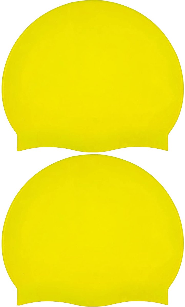 IMPERATORIS® Badmuts - Zwemcap voor Volwassenen en Kinderen - Rekbaar Siliconen - Waterdicht - Beschermt Haar tegen Chloor - Comfortabele Pasvorm - 2 Stuks - geel