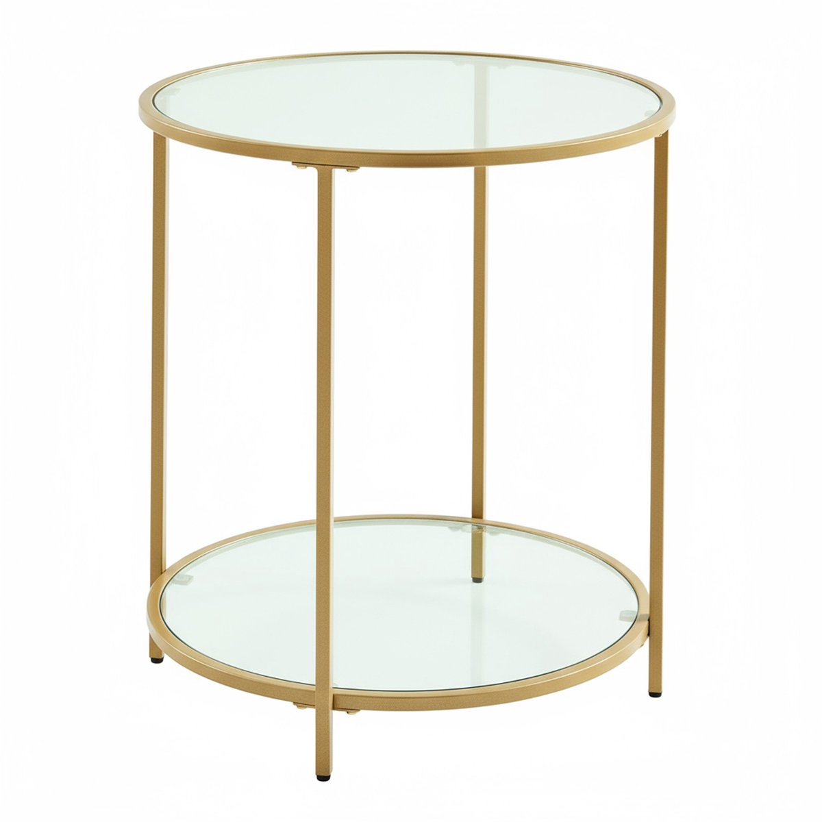 Bijzettafel – Rond – Glas en metaal