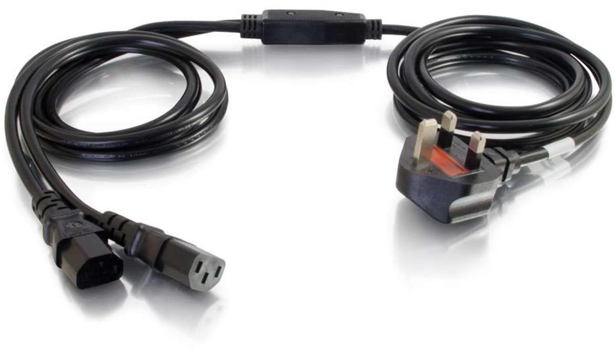 Y-Splitter Kabel: 2x IEC320C13 naar UK Stekker, 3 Meter Lengte
