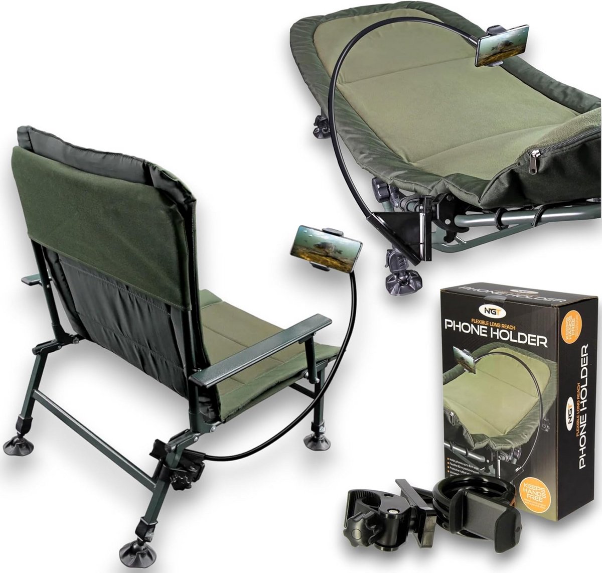 Flexibele Telefoonhouder voor Karpervissen en Camping - Handsfree Gebruiksgemak