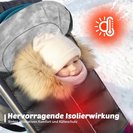 Universele Winter Voetenzak voor Kinderwagens - Waterdicht, Reflecterende Strepen, Ideaal voor Koud Weer van Universele — afbeelding 2
