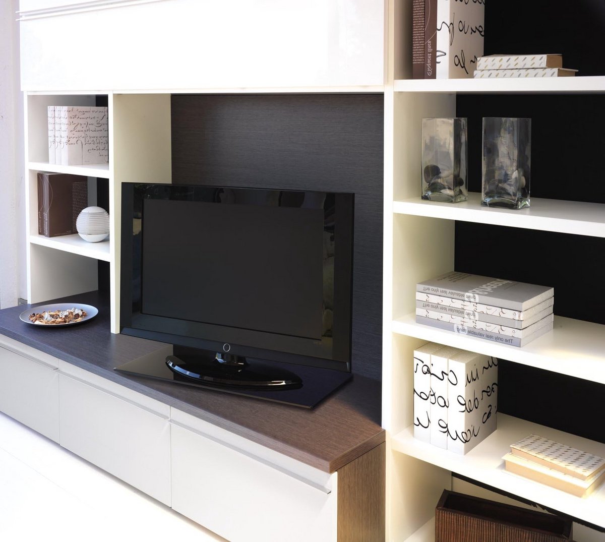 360° Draaibare TV Stand met Zwart Tempered Glas