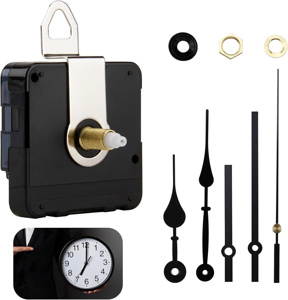 Stil Klokmechanisme met Slinger - Zwart Uurwerk voor Wandklok Reparatie en DIY Projecten