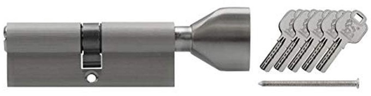 Knopcilinder 90 mm met 5 sleutels voor binnen- en buitendeuren