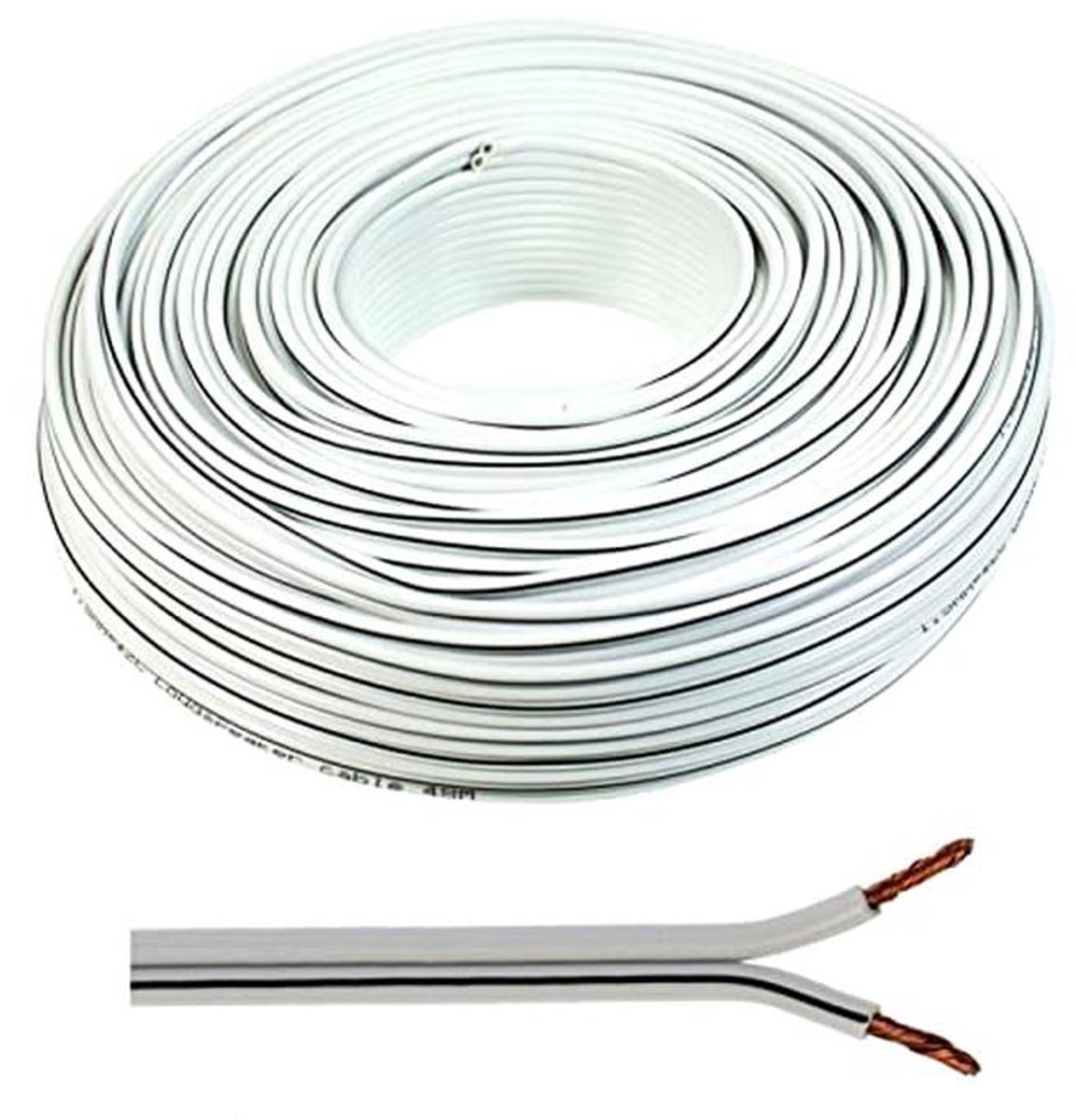 Luidsprekerkabel 25m - 2x1,5mm² - Audiokabel - Wit
