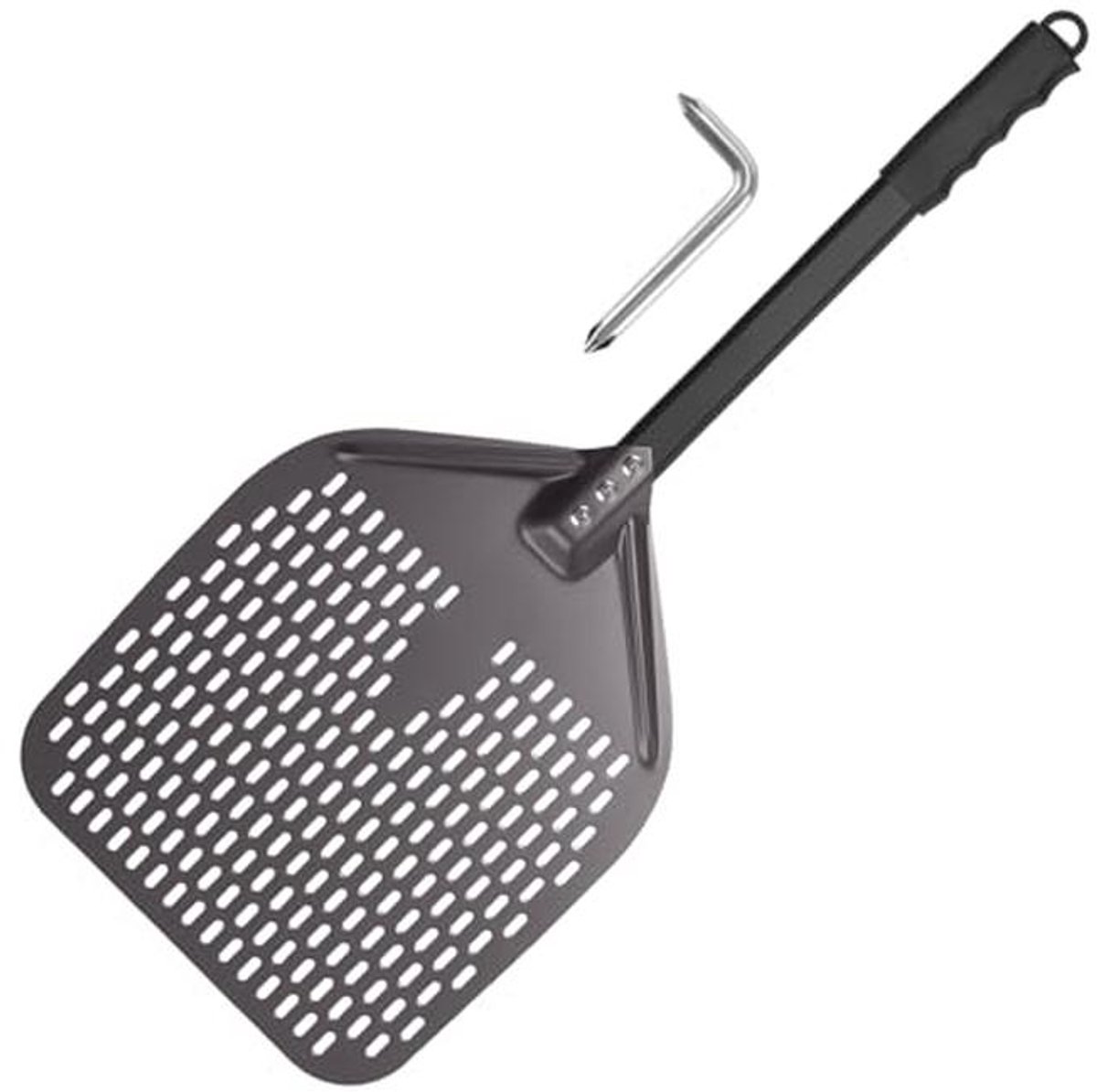 Geperforeerde Pizzaschep 30 x 39 cm - Aluminium Pizzaschep met Lange Steel